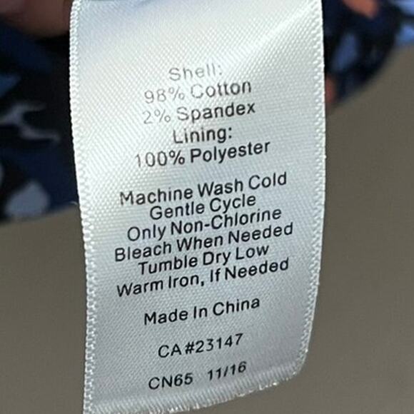 Talbots Blue Ombre Sheath Short Sleeve Flower Floral Dress Plus Size 16 - Picture 7 of 10